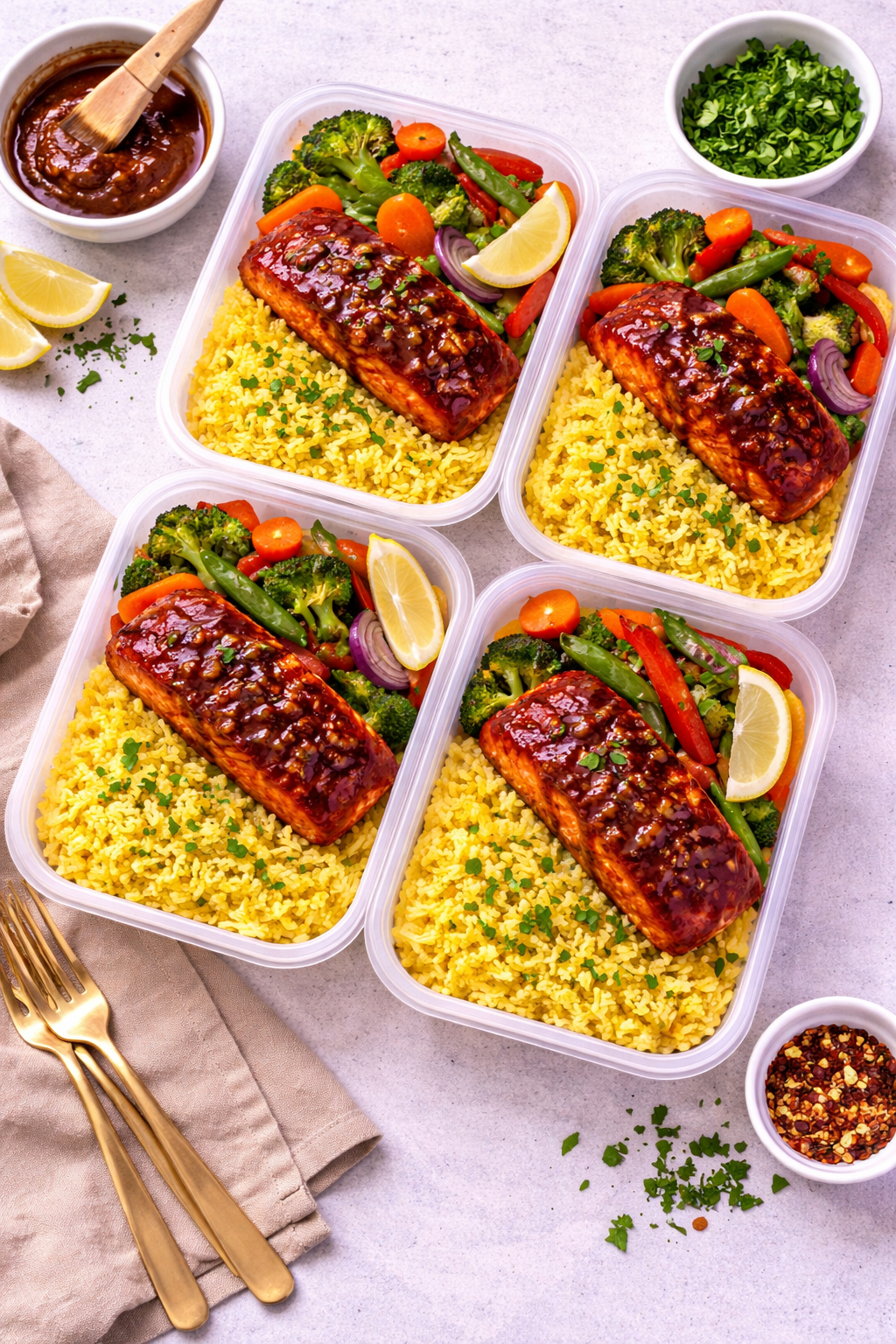 BBQ Salmon + Rice