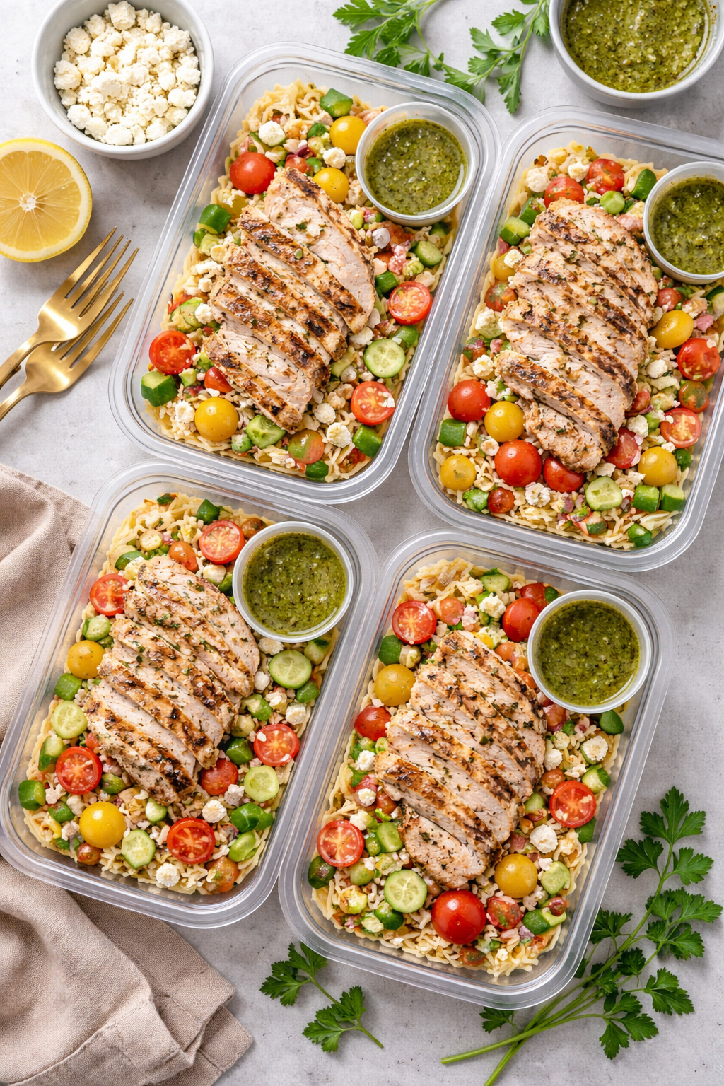 Grilled Chicken Orzo Salad