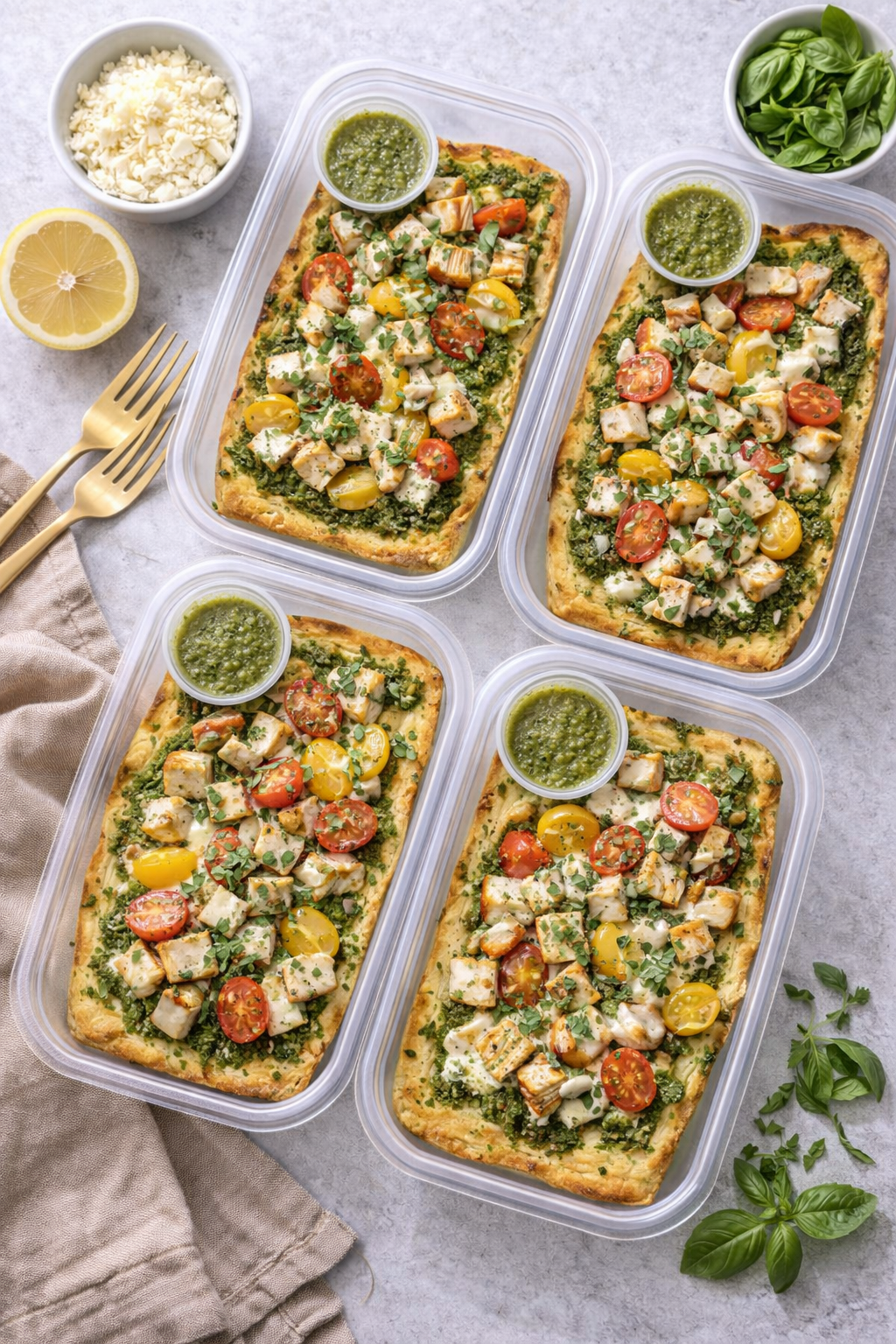 Pesto Chicken Flatbread